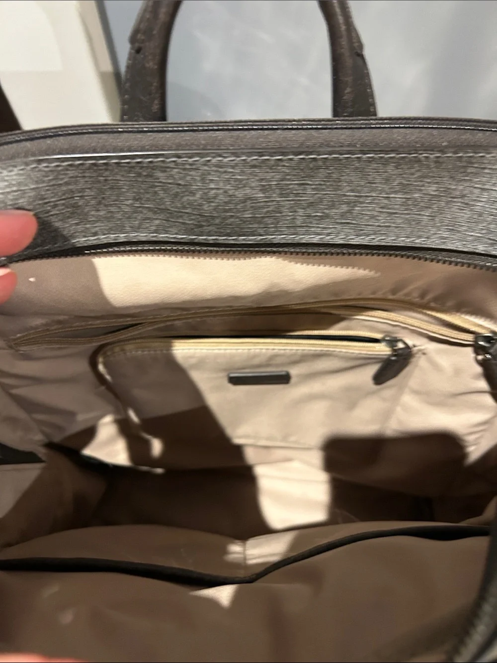 Tumi Stanton Becca in Earl Grey Textured Laptop Backpack gently used